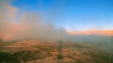 Altiplano manzarası, anıtlar, Vulkanlar, çöller ve lagunalar.