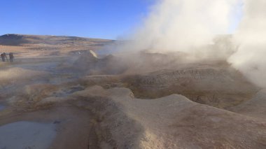 Altiplano manzarası, anıtlar, Vulkanlar, çöller ve lagunalar.