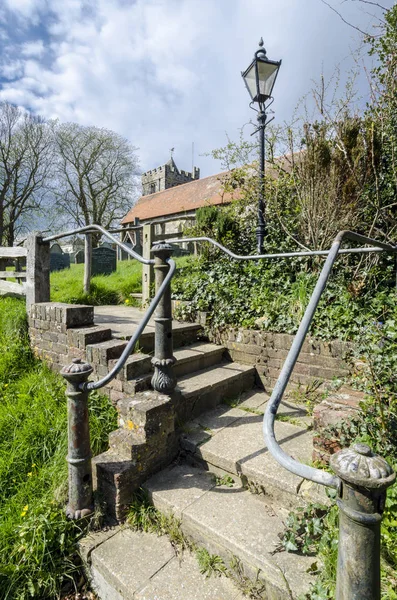 Steps leading to churchyard — Stock Photo, Image