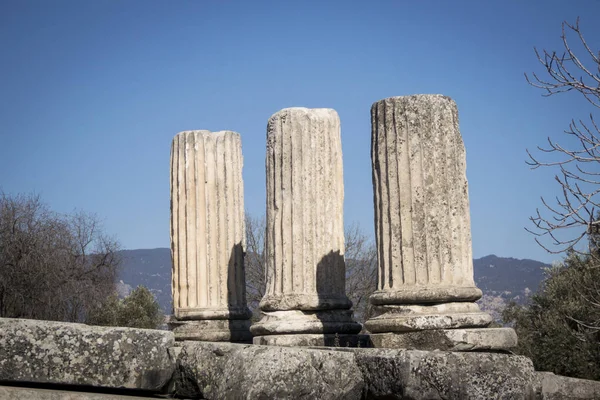 Drei antike Säulen, Lagina, Truthahn — Stockfoto