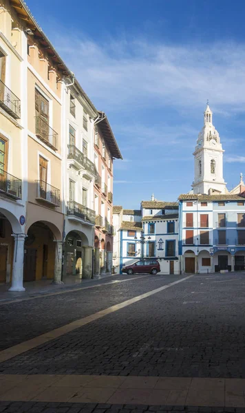 Market Place and Church Tower, Xativa, Spain — Stock Photo, Image