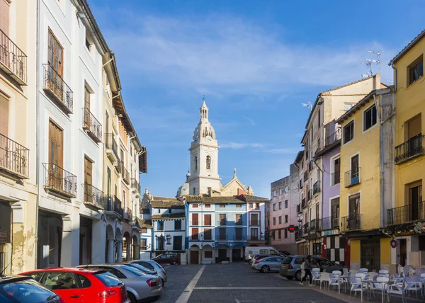 Market Place and Church Tower, Xativa, Spain — Stock Photo, Image