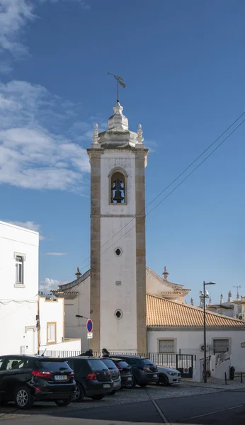 Albufiera Algarve Portekiz Deki Kilise Çan Kulesi — Stok fotoğraf