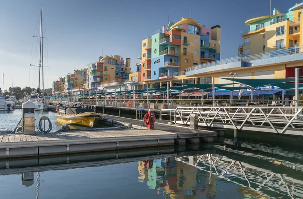 Edifícios Modernos Coloridos Marina Albufeira Algarve Portugal — Fotografia de Stock