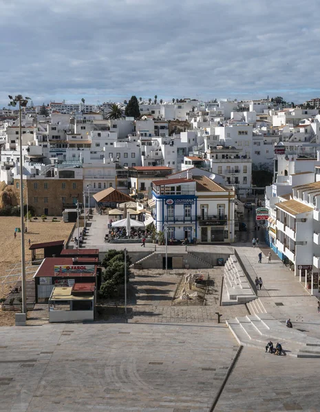 Vista Playa Casco Antiguo Albufeira Algarve Portugal — Foto de Stock