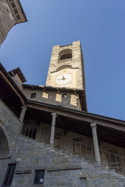 Campanone Civic Tower Starém Městě Bergamo Itálie — Stock fotografie