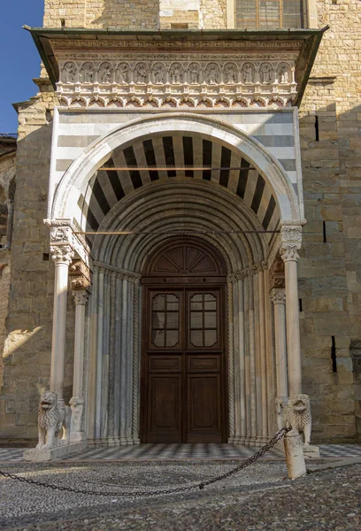 Entrada Para Santa Maria Maggiore Antiga Cidade Bérgamo Itália — Fotografia de Stock