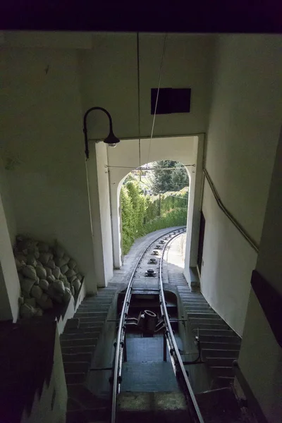 Jednokolejná Železniční Trať Bergamu Alta Lombardie Itálie — Stock fotografie