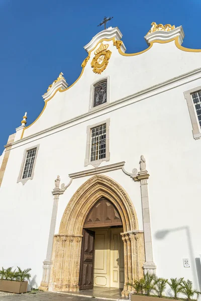 Facade Main Church Portimao Algarve Portugal — стокове фото