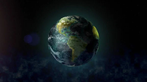 Планета Земля Фоне Космических Звезд — стоковое фото