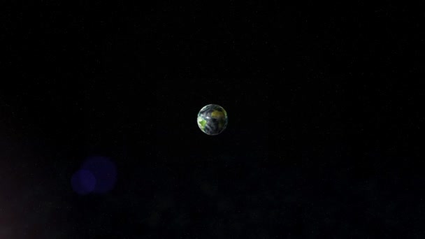 Planeta Tierra Gira Sobre Fondo Las Estrellas Cósmicas — Vídeo de stock