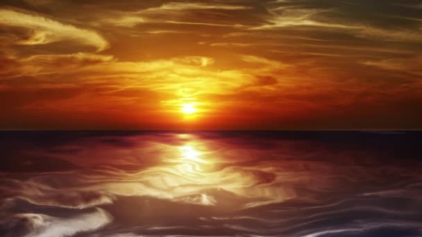 Абстрактний Океан Тлі Яскравого Заходу Сонця — стокове відео