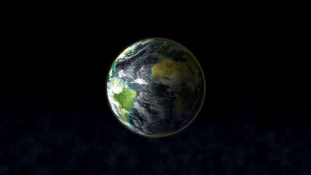 Planeta Tierra Espacio Está Iluminado Por Los Rayos Del Sol — Vídeos de Stock