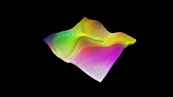 3d иллюстрация абстрактная разноцветная движущаяся форма на черном фоне
.