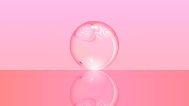 Parlak nokta ve desen cam pembe top. EPS 10.