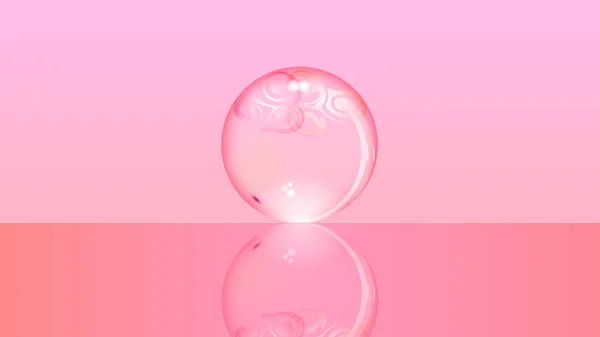 Bola rosa de cristal con reflejos y patrón. EPS 10 . — Vector de stock