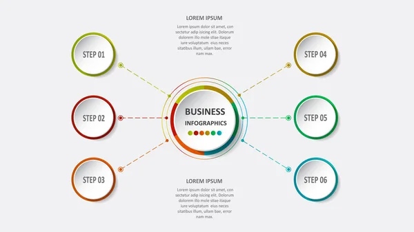 Infographies commerciales abstraites sous la forme de figures colorées liées les unes aux autres par des lignes et des étapes. SPE 10 . — Image vectorielle