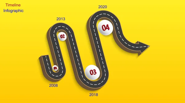 Infographies commerciales abstraites sous la forme d'une route automobile avec des marquages routiers, des marqueurs, des icônes et du texte. SPE 10 . — Image vectorielle