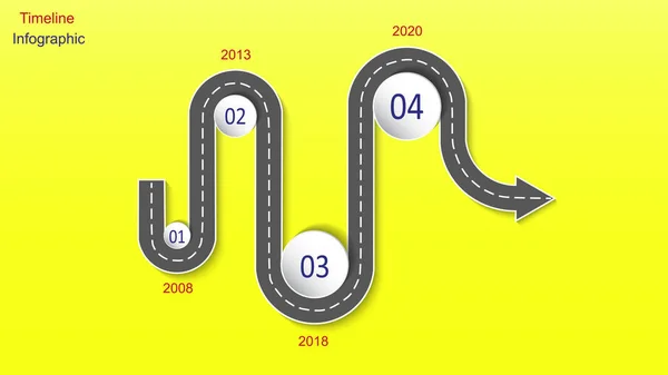 道路標示、マーカー、アイコン、テキストの自動車道路の形でビジネス infographics を抽象化します。Eps 10. — ストックベクタ