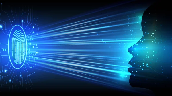 Imagem de inteligência artificial sob a forma de uma cabeça humana luminosa . — Fotografia de Stock
