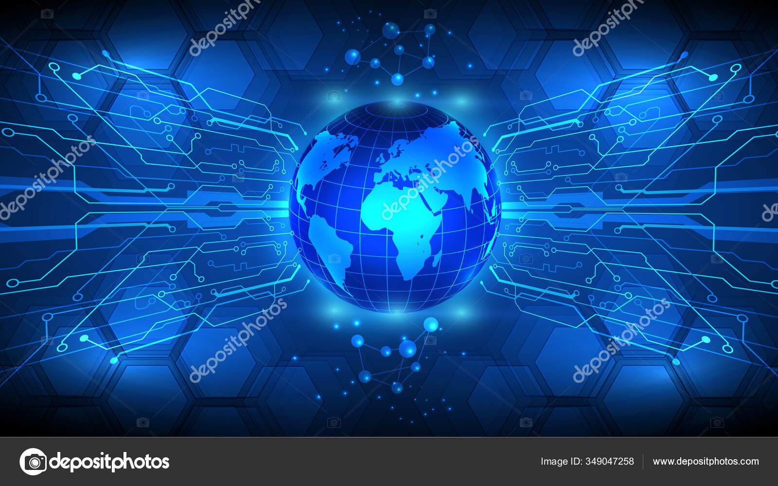 Vector Illustration Futuristic Planet Earth Hud Elements Science