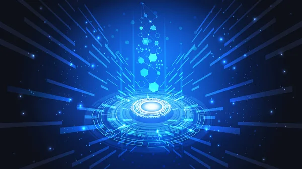 概要将来性のある発光素子からのユーザHudインタフェース ハイテクデジタルネットワーク ハイテク — ストックベクタ