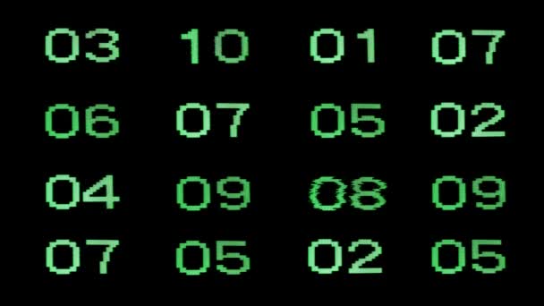 Обратный отсчёт телевизионных номеров — стоковое видео