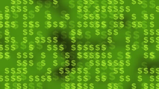 Piccoli segni di dollaro verde — Video Stock