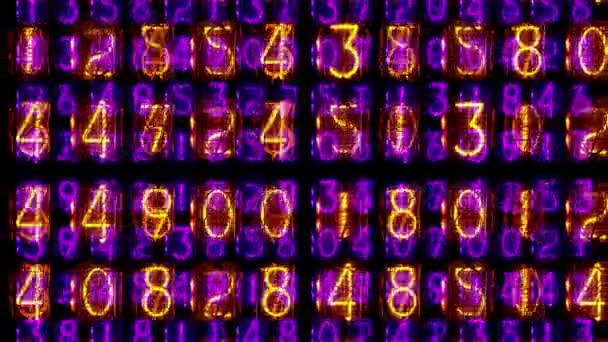 Superposición de números iluminados — Vídeos de Stock