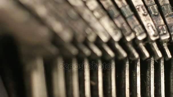 Teclas de máquina de escribir macro — Vídeo de stock