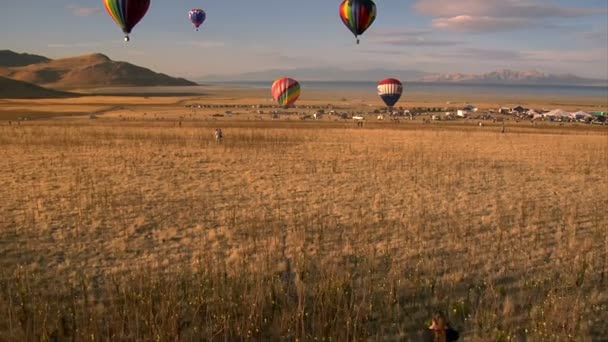 Vista desde el interior globo de aire caliente — Vídeos de Stock