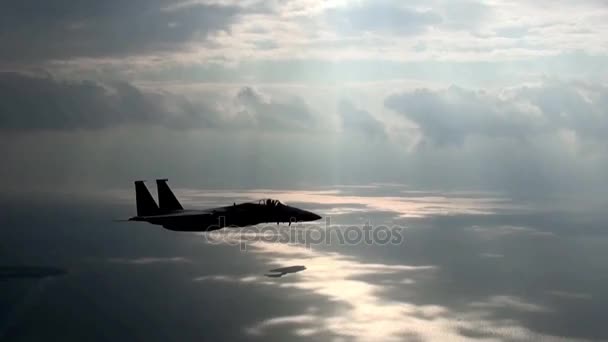 F 15 鹰飞行中的飞机 — 图库视频影像