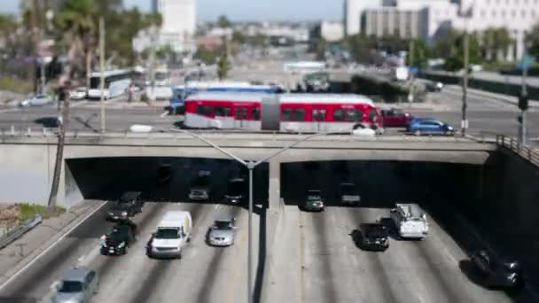 Лос-Анджелес tilt shift шляхопроводу — стокове відео