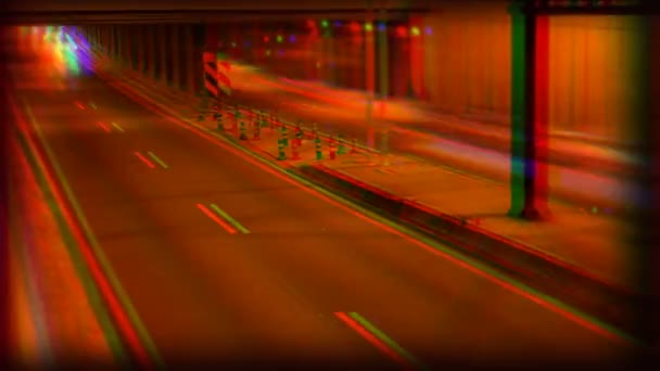 偏振光的汽车前照灯游戏中时光倒流 — 图库视频影像