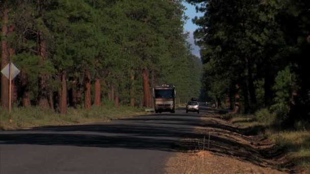 Vehículo recreativo que conduce por carretera — Vídeo de stock