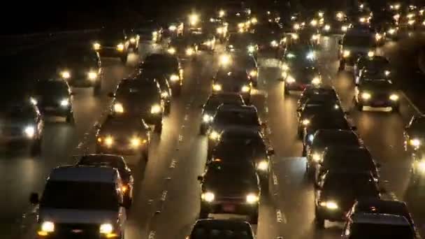 Nacht snelweg timelapse in la — Stockvideo