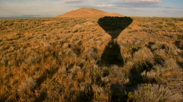 Blick aus einem über dem Boden treibenden Heißluftballon — Stockvideo