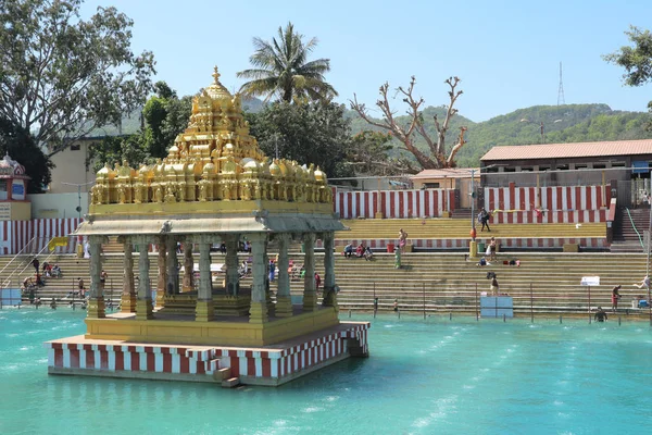 Pushkarini Kunda Tirupati Lago Sagrado Cerca Del Templo Balaji Monte —  Fotos de Stock