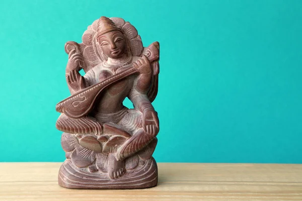Hindu Istennő Sarasvati Figurája Tudás Bölcsesség Istennője Saraswati — Stock Fotó