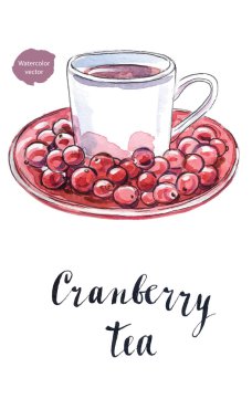 Beyaz bir bardak kızılcık çay