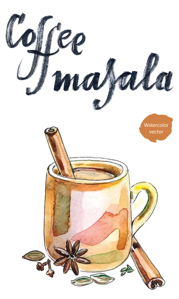インド コーヒー マサラ — ストックベクタ