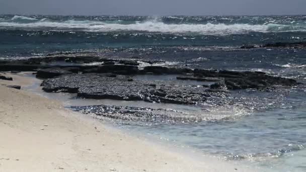 Wellen im Indischen Ozean in Mauritius — Stockvideo