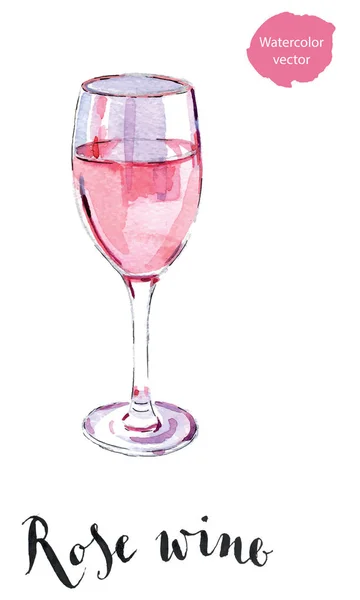玫瑰红酒的酒杯 — 图库矢量图片