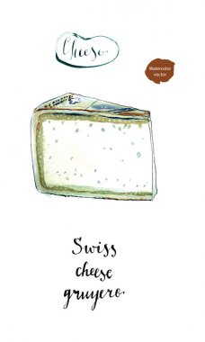 Suluboya İsviçre Gruyere Peynir parçası