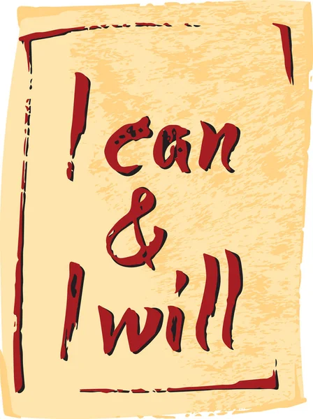 I can & I will, Citação fundo retro tipográfico, formato de vetor —  Vetores de Stock