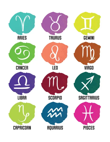 Símbolos do zodíaco, signos do horóscopo —  Vetores de Stock