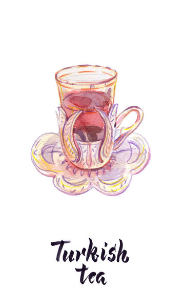 Иллюстрация чашки турецкого чая
