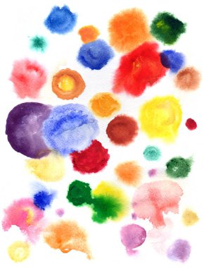 Suluboya çizimi, renkli daireler