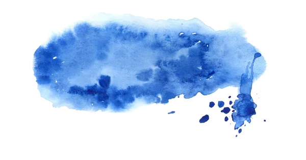 Disegnato Mano Blu Acquerello Ellisse Sfondo Strutturato Prin Blu — Foto Stock