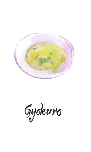Aquarell Illustration Japanischer Tee Gyokuro Tee — Stockfoto